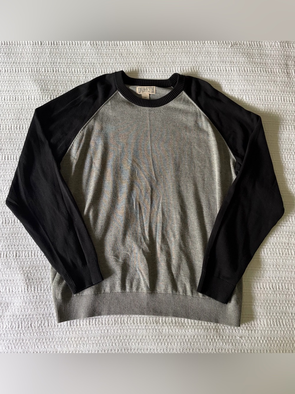 Duluth Trading Co Men’s Two-Tone Crewneck Sweater - Gray & Black